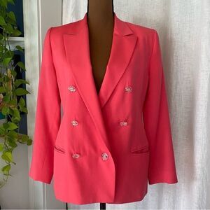 Vintage Genny Double Breasted PinkWool Blazer